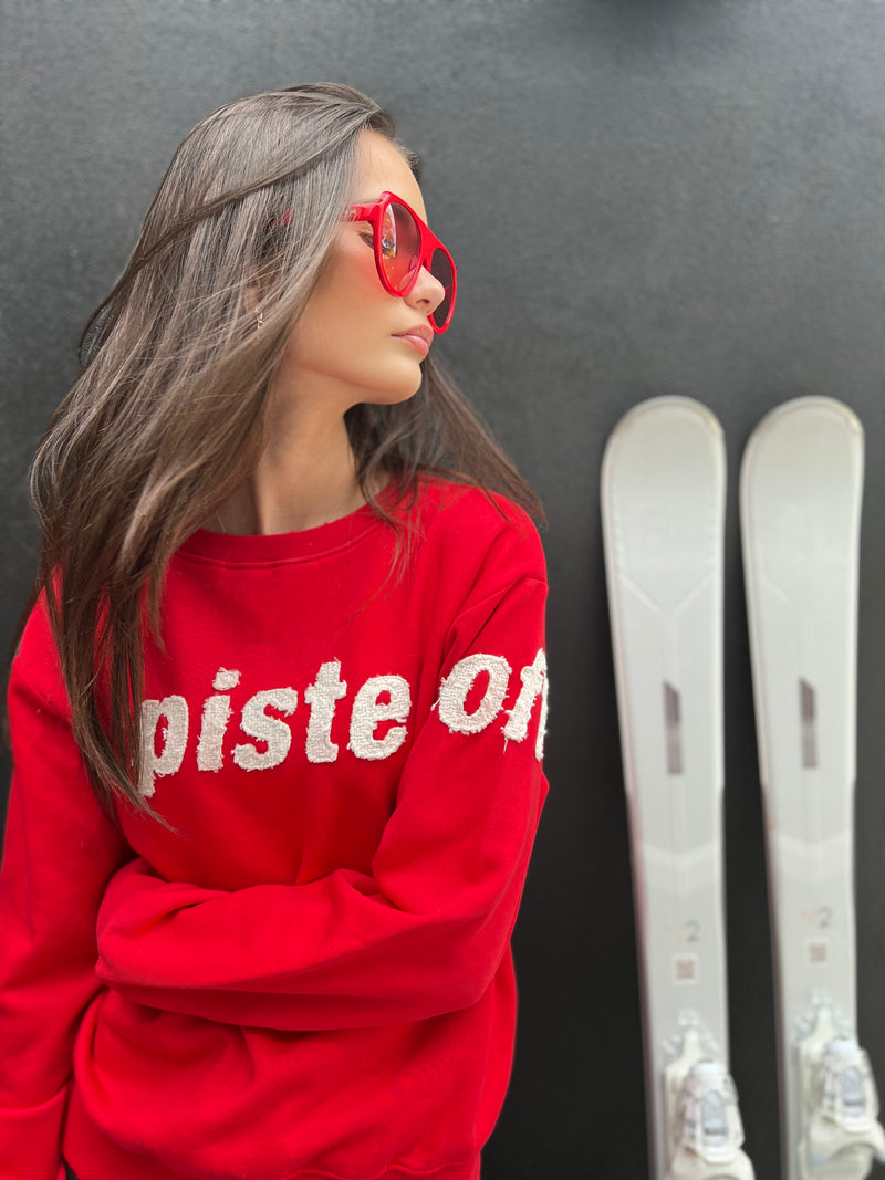 PISTE OFF, red/ivory